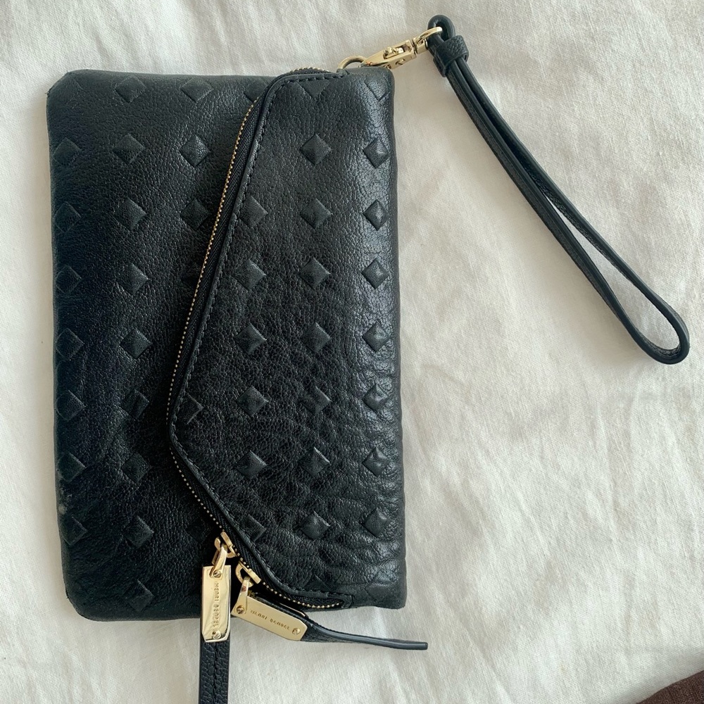 Henri Bendel Wristlet Black Leather